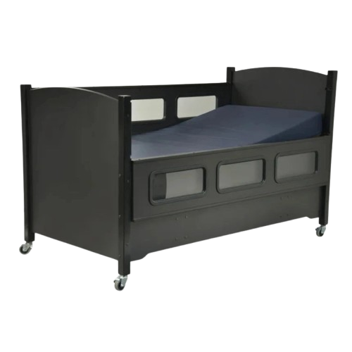 Sleep Safe 2 Medium Bed Side View Black Finish No Padding