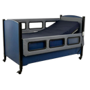 Sleep Safe 2 Medium Bed Side View Blue Finish Taupe Padding Electric Articulation