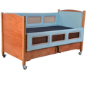 Sleep Safe 2 Medium Bed Side View Light Blue Padding Manual Articulation