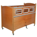 Sleep Safe 2 Medium Bed Side View Wooden Finish No Padding Manual Articulation