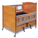 Sleep Safe 2 Medium Bed Side View Wooden Finish No Padding Manual Articulation