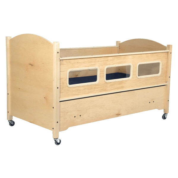 Sleep Safe Basic Bed Side View Maple Finish No Padding
