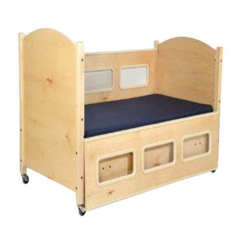 Sleep Safe Basic Bed Side View Maple Finish No Padding