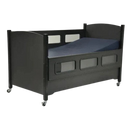 Sleep Safe Low Bed Full Size Side View Black Finish No Padding