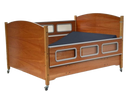 Sleep Safe Low Bed Full Size Side View No Padding Wooden Finish