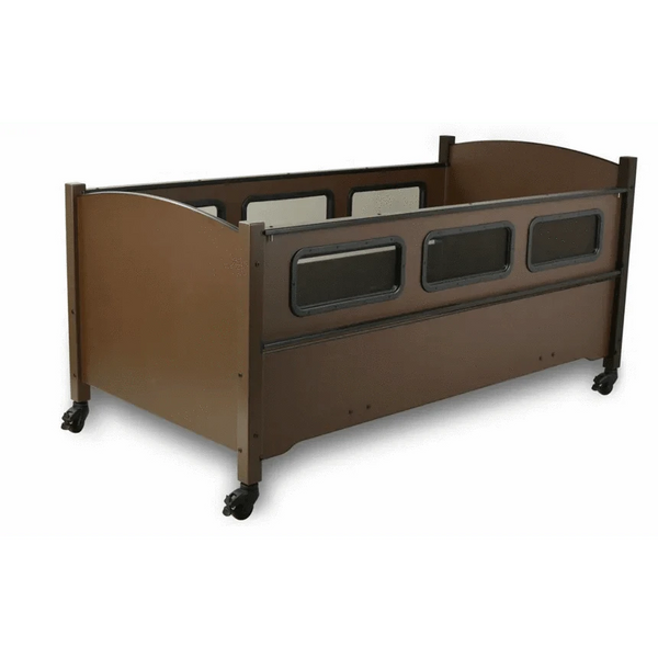 Sleep Safe Low Bed Side View In Brown Without Padding