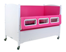 Sleep Safe Tall Bed Side View White Finish With Pink Padding Around Windows