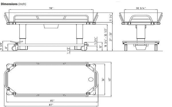 TR Equipment Heavy Duty Bariatric Shower Trolley - Atlas TR 4000