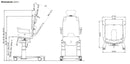 TR Equipment TR1000 Battery Operated Shower Chair Drawing Diagram With Dimensions