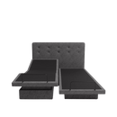 The Dawn House Bed Front Centered View Gray Slate Color In The Split King Configuration Without Mattress And With Headboard In The Head And Leg Articulated Position
