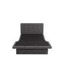 The Dawn House Bed Front Centered View Gray Slate Color Without Mattress And With Headboard In The Head And Leg Articulated Position