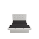 The Dawn House Bed Front Centered View Ivory Color Without Mattress And With Headboard In The Head And Leg Articulated Position