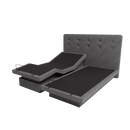 The Dawn House Bed Front View Gray Slate Color In The Split King Configuration Without Mattress And With Headboard In The Head And Leg Articulated Position