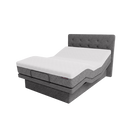 The Dawn House Bed Front View Gray Slate Color With Mattress And Headboard In The Head And Leg Articulated Position