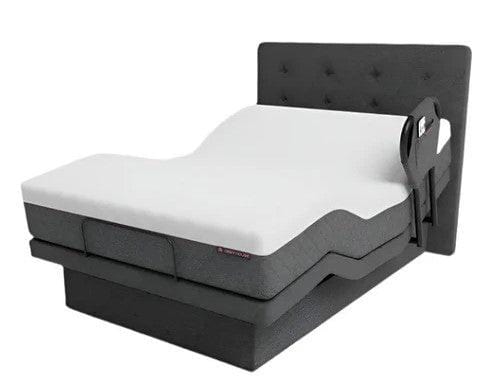 The Dawn House Bed Front View Gray Slate Color With Mattress Side Rail And Headboard