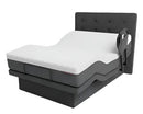 The Dawn House Bed Front View Gray Slate Color With Mattress Side Rail And Headboard