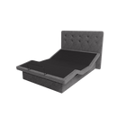 The Dawn House Bed Front View Gray Slate Color Without Mattress And With Headboard In The Head And Leg Articulated Position