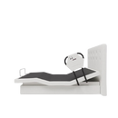 The Dawn House Bed Left Side View Ivory Color Without Mattress, With Headboard And Side Assist Rail In The Head And Leg Articulated Position