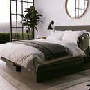 The Dawn House Bed Side View Gray Slate Split King With Headboard Mattress And Side Rail