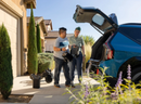 Two Women Loading The Modules Of The STRUTT ev1 Smart Electric Mobility Vehicle Into The Trunk Of Their Car