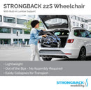 Woman Loading The Strongback 22S Ultra-Lightweight Wheelchair Into The Trunk Of A Car Demonstrating Its Lightweight Build
