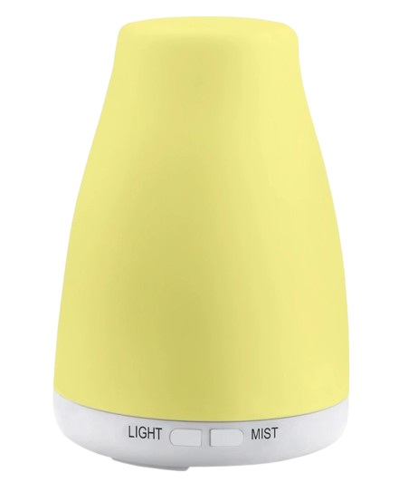Yellow And White Rize Home Aroma Diffuser With Light And Mist Control Button