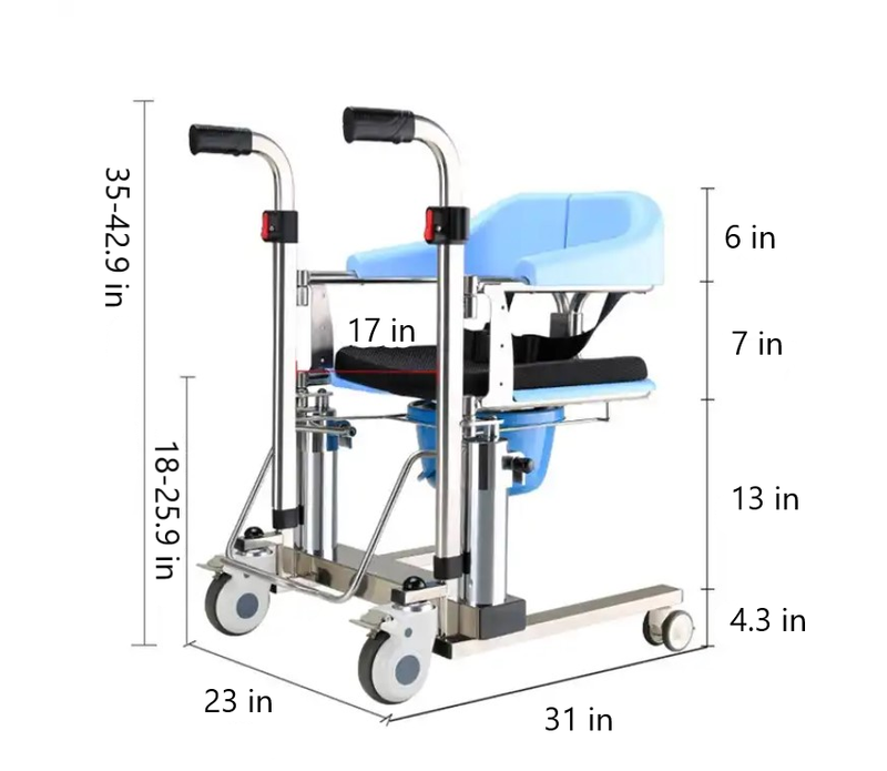 Top Medi TCM-01S Shower Commode Transfer Chair With Lift
