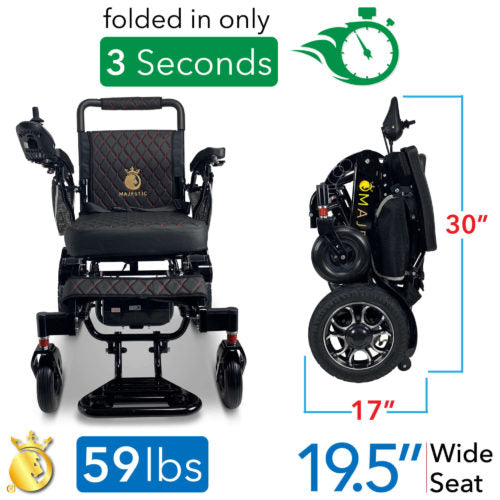 ComfyGo Mobility Majestic IQ-7000 Remote Controlled Electric Wheelchair (19″ Wide Seat)