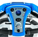Close Up View Of The Control Panel For The Tzora Titan 4 Hummer Medical Mobility Scooter In Blue Color