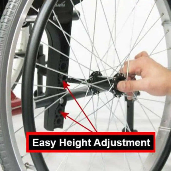 Close Up View Of The Karman S-Ergo 305 Wheelchair Seat Height Adjustability Feature