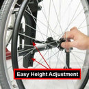 Close Up View Of The Karman S-Ergo 305 Wheelchair Seat Height Adjustability Feature