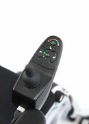 Close Up View Of The Karman XO-202 Power Standing Wheelchair Joystick