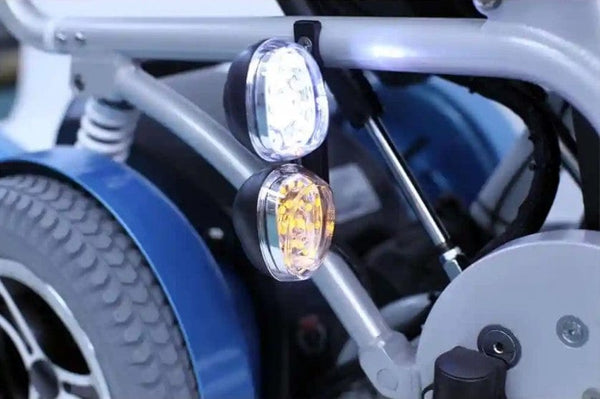 Close Up View Of The Karman XO-505 Power Standing Wheelchair Lights