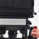 Close Up View Of The Lithium Battery Connection MotoTec Folding Mobility Electric Trike 48v 700w Dual Motor Lithium Shown With A Hand Connecting The Battery