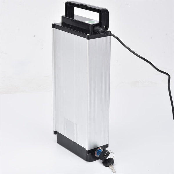 Close Up View Of The Removable Lithium Battery For The MotoTec Folding Mobility Electric Trike 48v 700w Dual Motor Lithium