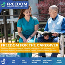 Elderly Man And Woman Caregiver Sitting On Bench Highlighting How The Freedom Transfer Patient Lift Gives Caregivers Greater Freedom To Help Patients