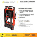 Folded View Of The Helix Mobile Stairlift With Text 'Foldable And Portable' And 'What's Included'