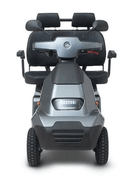 Front Centered View Of The AFIKIM Afiscooter S4 Scooter Shown In The Dark Gray Color In The Dual Seat Configuration