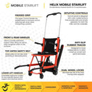 Front Left Side View Of The Helix Mobile Stairlift With Text Highlighting Key Features