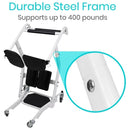 Image Highlighting The Durable Steel Frame Construction Of The Vive Health Transport Stand Assist