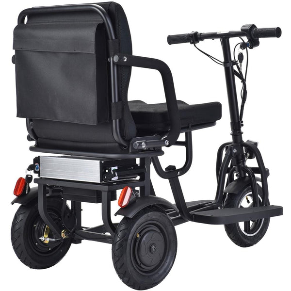 Rear Right Side View Of The MotoTec Folding Mobility Electric Trike 48v 700w Dual Motor Lithium