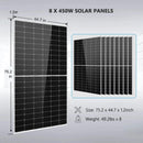 SunGoldPower Complete Off Grid Solar Kit 8000W 48V 120V Output 10.24KWH Lithium Battery 3600 Watts Solar Panel