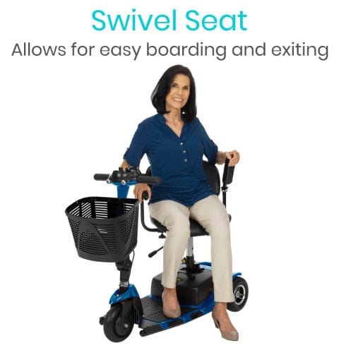 Vive Health 3 Wheel Mobility Scooter - Electric Long Range Powered Wheelchair