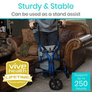 Vive Health 3 Wheel Walker Rollator - Lightweight Foldable Walking Transport
