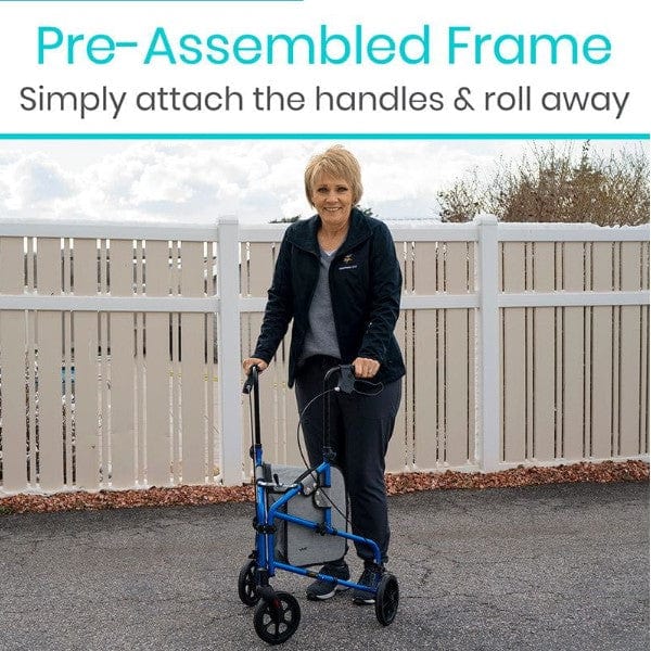 Vive Health 3 Wheel Walker Rollator - Lightweight Foldable Walking Transport