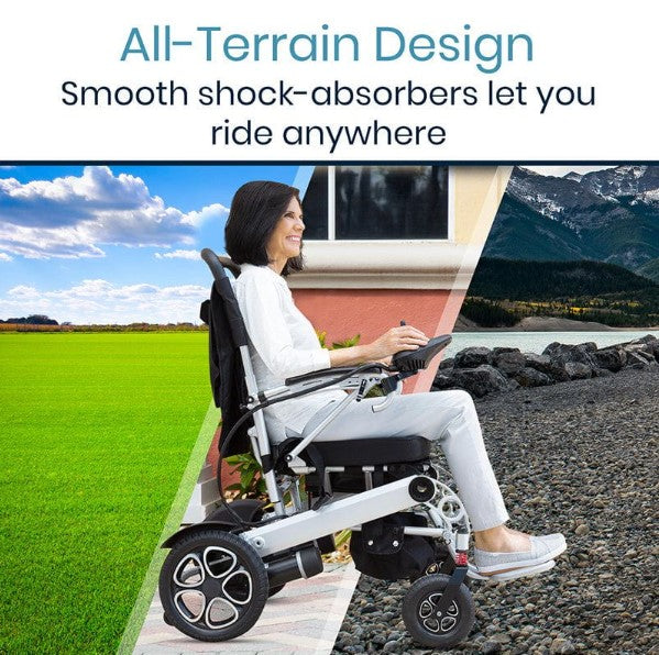 Vive Health Power Wheelchair - Foldable Long Range Transport Aid