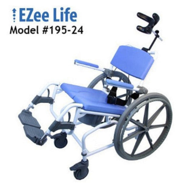 Healthline Model 195-24 Aluminum Tilt Shower Commode Chair 20″ Wide Tilt