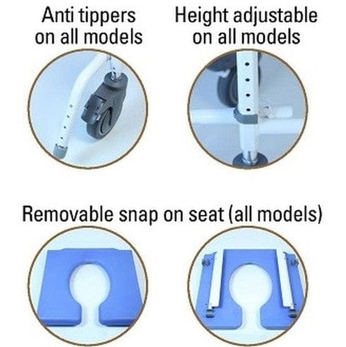 Healthline Model 150 Aluminum Shower Commode 15″ Seat