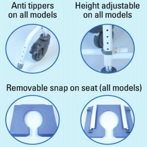 Healthline Model 150-22 Aluminum Shower Commode 15″ Seat