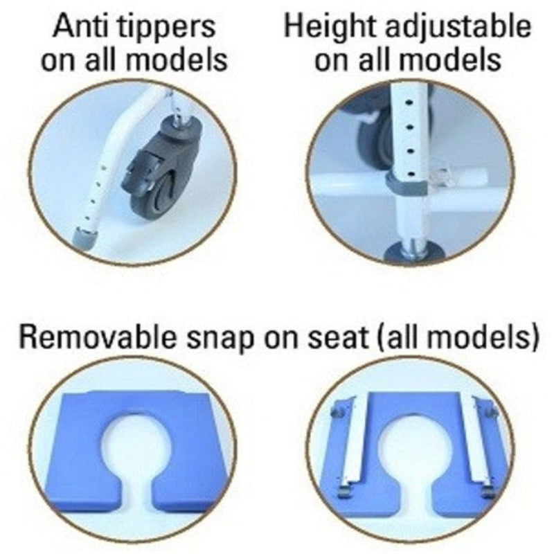 Healthline Model 180-24 Aluminum Shower Commode Chair 18″ Seat